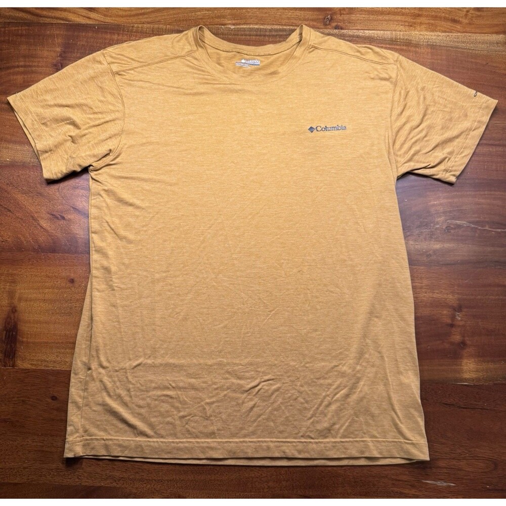 Columbia Mens Medium Omni-Wick Lakefront Trail II Shirt Gold Yellow Active Tee